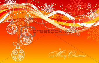 Christmas background with baubles decoration, vector