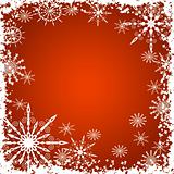 Winter grunge snowflakes background, vector