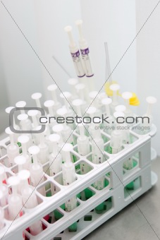 medical syringes on clean background