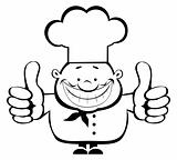 Smiling chef showing thumbs up
