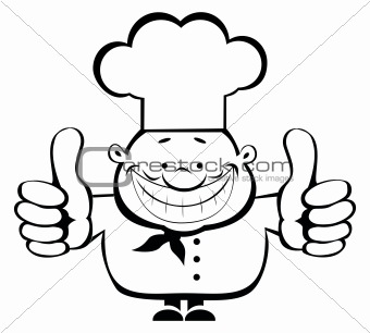 Smiling chef showing thumbs up
