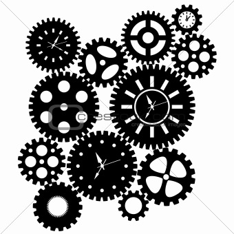 Time Clock Gears Clipart