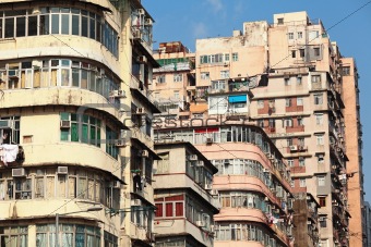 old apartment building in Hong Kong