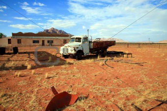 Old truck abandoned in the desert