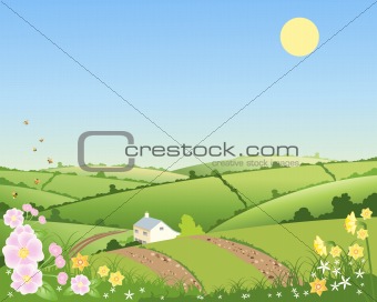 country cottage in spring