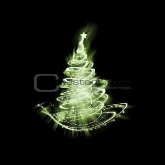 green christmas tree of light
