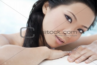 Beautiful Sexy Chinese Oriental Asian Woman In Swimming Pool