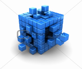 blue cubes construction