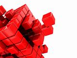red cubes construction