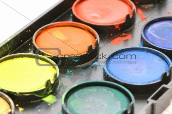 Used watercolor paintbox