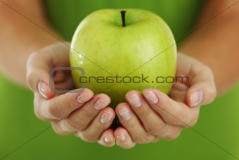 apple in woman hands