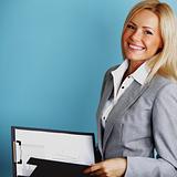 business woman hold a folder