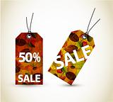 Set of vector autumn sale tags