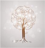 Vintage abstract tree drawing 