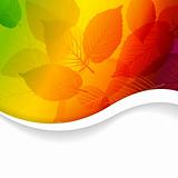 Autumn abstract rainbow floral background 