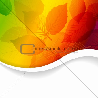 Autumn abstract rainbow floral background 
