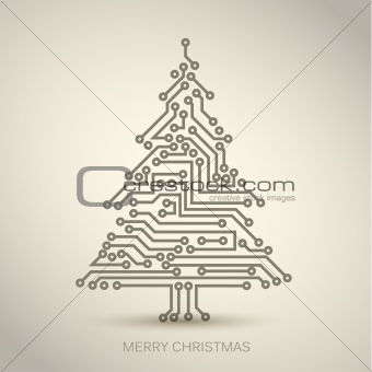 Vector christmas tree from digital circuit