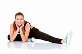 Beautiful fitness woman doing stretching exercise