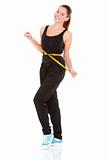 woman with measuring tape around her waist