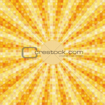 Mosaic background with rays