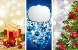 Christmas banners with baubles