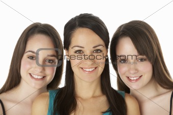 Studio Portrait Of Three Young Women