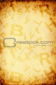 Grunge background with letters