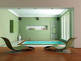 green minimalist luxury bathroom