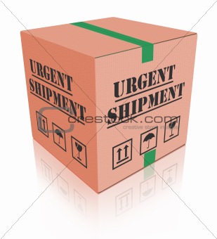 urgent shipping package cardboard box