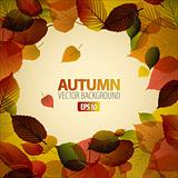 Vector Autumn abstract background with colorful leafs