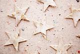 christmas stars on recycled paper background
