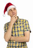 Young man in Christmas hat