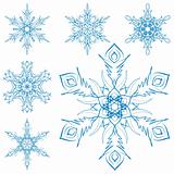 vector set of snowflakes