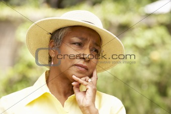 Senior Woman With Thoughtful Expression