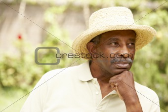 Senior Man With Thoughtful Expression