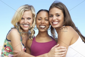 Group Of Three Female Friends Having Fun Together
