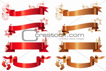 Set of different Christmas banners