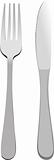 Silver fork and knife. Vector illustration