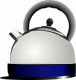 Shiny steel kettle. Vector illustration
