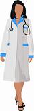 Nurse woman with white doctor`s smock. Vector illustration