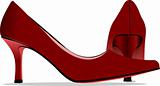 Fashion woman red shoes. Vector illustration