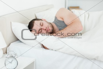 Serene man sleeping