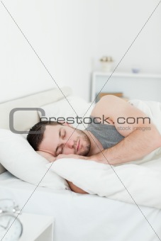 Portrait of a young man sleeping