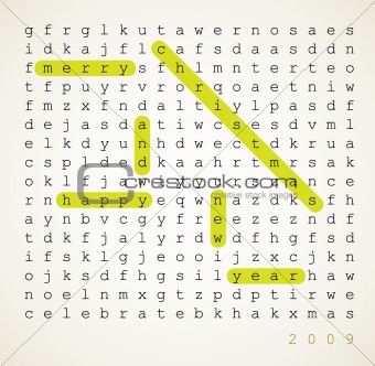 Christmas card - word search puzzle
