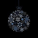 Christmas ball made from blue snowflakes
