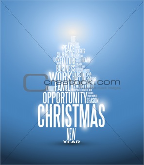 Vector Abstract christmas card with season words