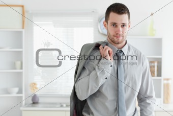 Young businessman posing