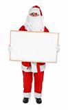 Santa claus and empty bulletin board
