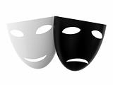 Black and white theatre masks