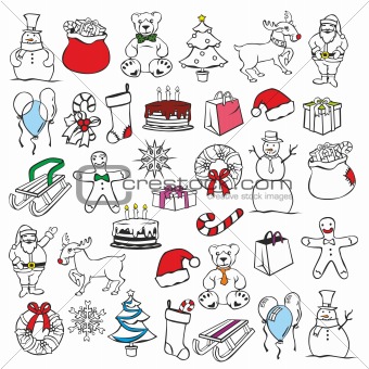illustration of christmass items
